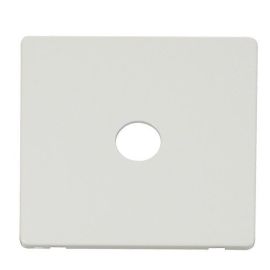 Click SCP231MW Matt White Definity Screwless 1 Gang Co-Axial Satellite Socket Cover Plate image
