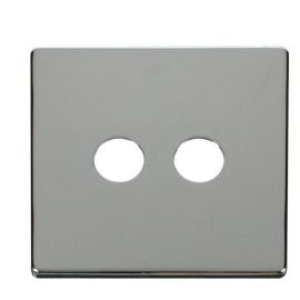 Click SCP232CH Polished Chrome Definity Screwless 2 Gang Co-Axial Satellite Socket Cover Plate image