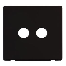 Click SCP232MB Definity Metal Black Screwless 2 Gang Coaxial Outlet Cover Plate image