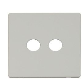 Click SCP232PW Polar White Definity Screwless 2 Gang Co-Axial Satellite Socket Cover Plate