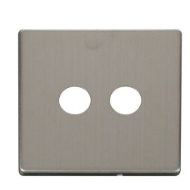 Click SCP232SS Stainless Steel Definity Screwless 2 Gang Co-Axial Satellite Socket Cover Plate image