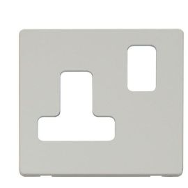 Click SCP234PW Polar White Definity Screwless 1 Gang 15A Round Pin Switched Socket Cover Plate