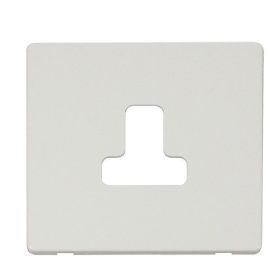 Click SCP238MW Matt White Definity Screwless 1 Gang 5A Round Pin Socket Cover Plate image