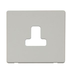 Click SCP238PW Polar White Definity Screwless 1 Gang 5A Round Pin Socket Cover Plate image