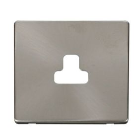 Click SCP239BS Brushed Steel Definity Screwless 1 Gang 2A Round Pin Socket Cover Plate image
