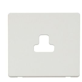 Click SCP239MW Matt White Definity Screwless 1 Gang 2A Round Pin Socket Cover Plate image