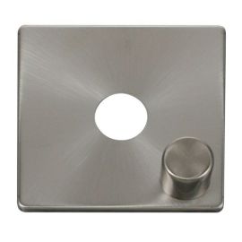 Click SCP241BS Brushed Steel Definity Screwless 1 Gang Dimmer Switch Cover Plate image