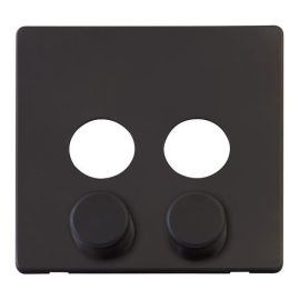 Click SCP242BK Matt Black Definity Screwless 2 Gang Dimmer Switch Cover Plate image