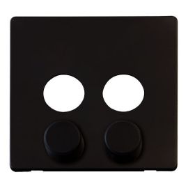 Click SCP242MB Definity Metal Black Screwless 2 Gang Dimmer Switch Cover Plate image