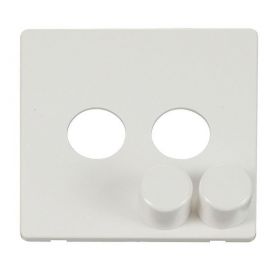 Click SCP242MW Matt White Definity Screwless 2 Gang Dimmer Switch Cover Plate image