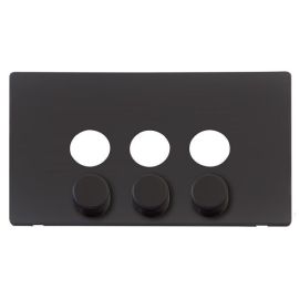 Click SCP243BK Matt Black Definity Screwless 3 Gang Dimmer Switch Cover Plate image