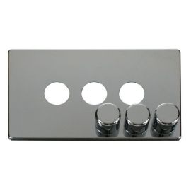 Click SCP243CH Polished Chrome Definity Screwless 3 Gang Dimmer Switch Cover Plate image