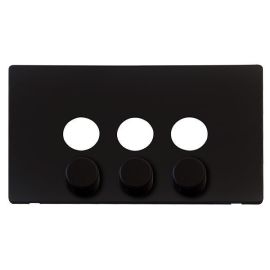 Click SCP243MB Definity Metal Black Screwless 3 Gang Dimmer Switch Cover Plate image
