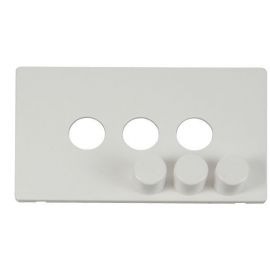 Click SCP243MW Matt White Definity Screwless 3 Gang Dimmer Switch Cover Plate image