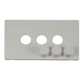 Click SCP243PW Polar White Definity Screwless 3 Gang Dimmer Switch Cover Plate