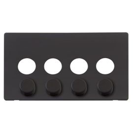 Click SCP244BK Matt Black Definity Screwless 4 Gang Dimmer Switch Cover Plate image