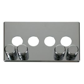 Click SCP244CH Polished Chrome Definity Screwless 4 Gang Dimmer Switch Cover Plate image