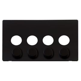 Click SCP244MB Definity Metal Black Screwless 4 Gang Dimmer Switch Cover Plate image
