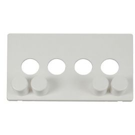 Click SCP244MW Matt White Definity Screwless 4 Gang Dimmer Switch Cover Plate image