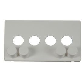 Click SCP244PW Polar White Definity Screwless 4 Gang Dimmer Switch Cover Plate image