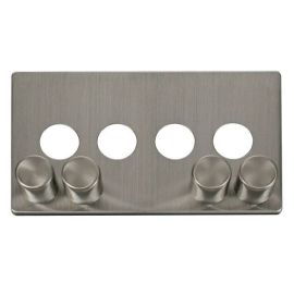 Click SCP244SS Stainless Steel Definity Screwless 4 Gang Dimmer Switch Cover Plate image