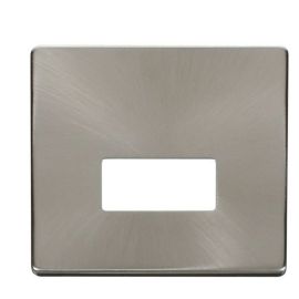 Click SCP250BS Brushed Steel Definity Screwless 13A Fused Spur Unit Cover Plate image