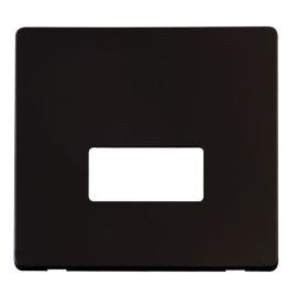 Click SCP250MB Definity Metal Black Screwless 13A Fused Spur Unit Cover Plate image