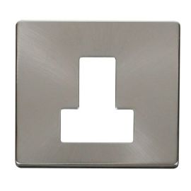 Click SCP251BS Brushed Steel Definity Screwless 13A Switched Fused Spur Unit Cover Plate