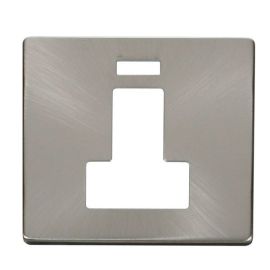 Click SCP252BS Brushed Steel Definity Screwless 13A Neon Switched Fused Spur Unit Cover Plate image