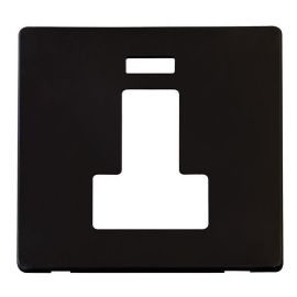 Click SCP252MB Definity Metal Black Screwless 13A Neon Switched Fused Spur Unit Cover Plate image