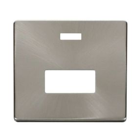 Click SCP253BS Brushed Steel Definity Screwless 13A Neon Fused Spur Unit Cover Plate image