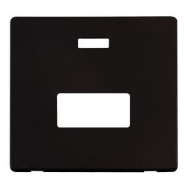 Click SCP253MB Definity Metal Black Screwless 13A Neon Fused Spur Unit Cover Plate image