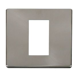 Click SCP310BS New Media Brushed Steel 1 Gang 1 Aperture Definity Cover Plate 