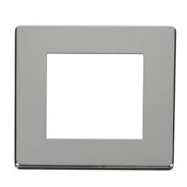 Click SCP311CH New Media Polished Chrome 1 Gang 2 Aperture Definity Cover Plate  image