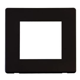 Click SCP311MB New Media Metal Black 1 Gang 2 Aperture Definity Cover Plate  image