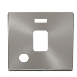 Click SCP323BS Brushed Steel Definity Screwless 1 Gang 20A Flex Outlet Neon Switch Cover Plate image