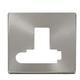 Click SCP351BS Brushed Steel Definity Screwless 13A Flex Outlet Lockable Switched Fused Spur Unit Cover Plate image