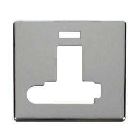 Click SCP352CH Polished Chrome Definity Screwless 13A Flex Outlet Neon Lockable Switched Fused Spur Unit Cover Plate image