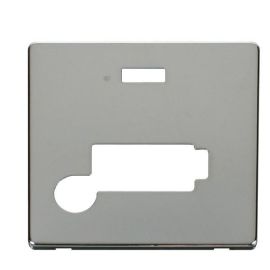Click SCP353CH Polished Chrome Definity Screwless 13A Flex Outlet Neon Lockable Fused Spur Unit Cover Plate image