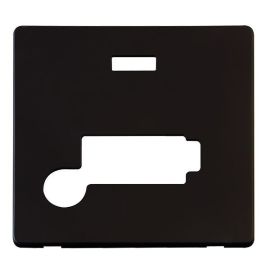 Click SCP353MB Definity Metal Black Screwless 13A Flex Outlet Neon Lockable Fused Spur Unit Cover Plate image