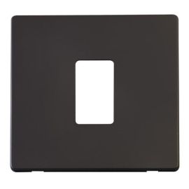 Click SCP401BK MiniGrid Black Screwless 1 Gang 1 Aperture Definity Unfurnished Front Plate image