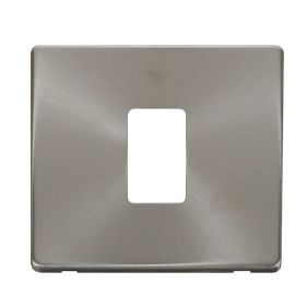 Click SCP401BS Brushed Steel Definity Screwless 1 Gang 1 Aperture Cover Plate image
