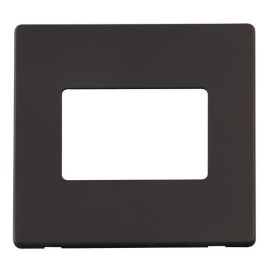 Click SCP403BK MiniGrid Black Screwless 1 Gang 3 Aperture Definity Unfurnished Front Plate image
