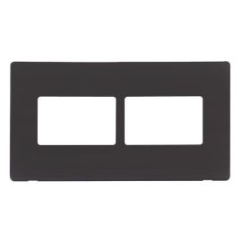 Click SCP406BK MiniGrid Black Screwless 2 Gang 2x3 Aperture Definity Unfurnished Front Plate image