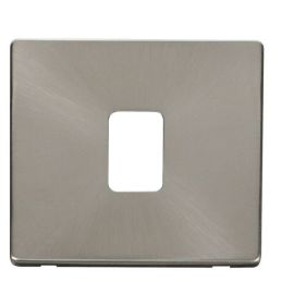 Click SCP422BS Brushed Steel Definity Screwless 1 Gang 20A Switch Cover Plate image