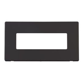 Click SCP426BK MiniGrid Black Screwless 2 Gang 6 Inline Aperture Definity Unfurnished Front Plate