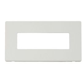 Click SCP426MW Minigrid Metal White Screwless 2 Gang 6 Aperture Definity Cover Plate