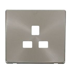 Click SCP430BS Brushed Steel Definity Screwless 1 Gang 13A UK Socket Cover Plate image