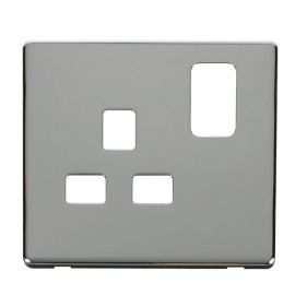 Click SCP435CH Polished Chrome Definity Screwless 1 Gang 13A Switched UK Socket Cover Plate image