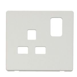 Click SCP435MW Matt White Definity Screwless 1 Gang 13A Switched UK Socket Cover Plate image